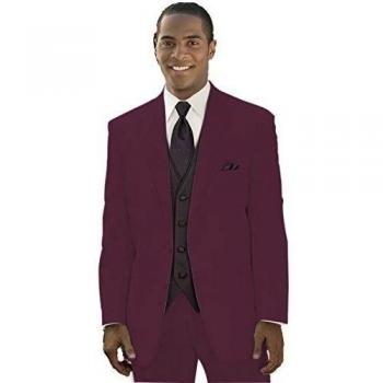 MYS Hombre Justo lo novio boda Smoking Traje pantalón Chaleco corbata Set Borgoña granate Adaptado