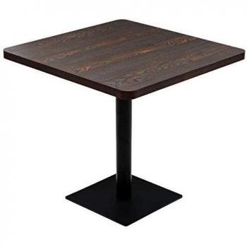 vidaXL Mesa Cuadrada Bar Bistró 80x80x75 Acero Fresno Mesilla Mueble Auxiliar