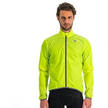 Chaqueta Sportful Reflex Amarillo para Hombre, fina, cortavientos, color amarillo flúor y gris, talla XL