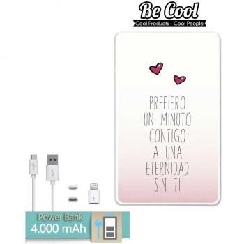 Becool® - Batería Externa Power Bank 4000 mah + Gratis 1 cable USB-MicroUsb