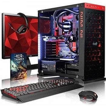 VIBOX Species-X RXL780-29 Paquet - 4,0GHz Intel i7 8-Core CPU, RX 480 GPU, Extremo, Ordenador de sobremesa Gaming con enfriador por agua con monitor, No OS incluido