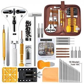 Kit de reparacion de relojesedurable herramientas de reloj con abridor de repara pulsera de reloj 52mm ajustar correa cambiar pilas