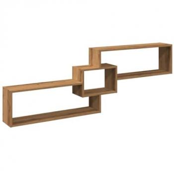 Gabinete de pared 158x18x53 cm de múltiples capas de madera artesanal, armario de pared madera ingeniería roble artesanal 158x18x53 cm, vidaXL Armario de pared madera ingeniería roble artesanal 158x18