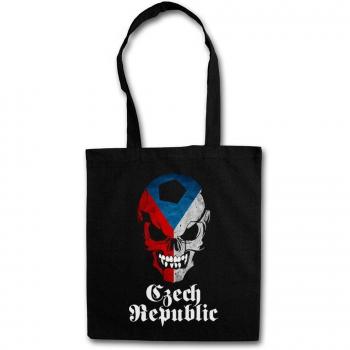 Urban Backwoods Black Classic Football Soccer Czechia Skull Flag Bolsas de la compra reutilizables