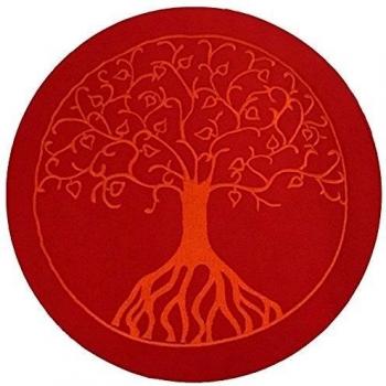 Cojín de Meditación Árbol de la Vida - Algodón Orgánico con Relleno de Espelta Austriaco - Diámetro 33 x 16 cm