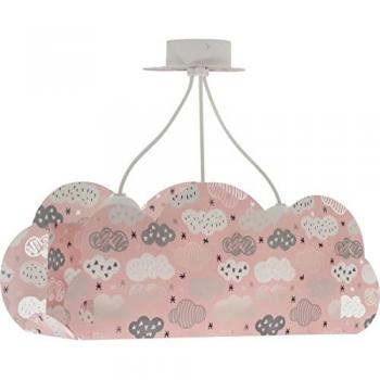 Lámpara Colgante Infantil Cloud Rosa, 3 Luces E27, Diseño Nube