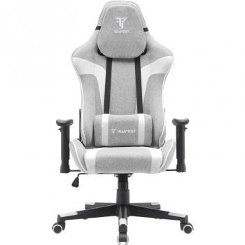 Silla Gaming Tempest Conquer Gris/Blanca Tela Transpirable