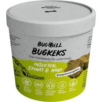 BugBell BugKeks Insectos Adultos, Espinafres e Cânhamo - Pack económico: 4 x 150 g