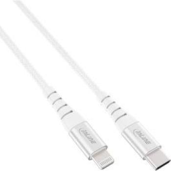 Cable USB-C a Lightning 2 m MFi certificado, para iPad, iPhone, iPod, plateado/aluminio, 18 W
