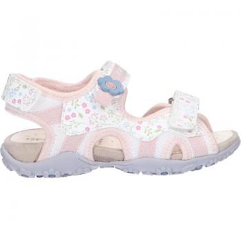 Sandalias de Niña Geox Roxanne C1Z8W, Punta Abierta, Color Blanco y Rosa, Talla 32 EU