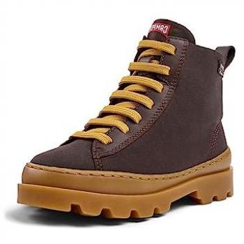 Botines Camper Brutus para Niños Marrones de Tela y Cuero Liso, Talla 31