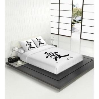 TSUKI Kore Funda Nórdica, Algodón, Blanco, Negro, Cama 135