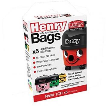 Bolsas de Aspiradora Numatic Henry NVM-1CH HepaFlo Pack de 5 Blancas