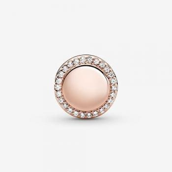 Charm de Botón Brillante Pandora Rose de 14k con Circonitas Cúbicas para Grabar - 788747C01