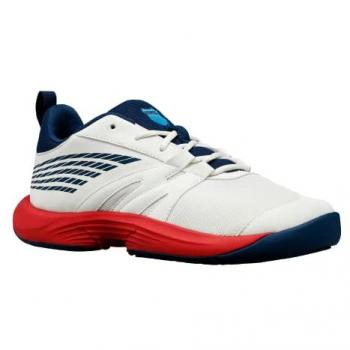 K-Swiss Speedtrac Youth Tennis Shoes - White/Red/Blue, Size 39