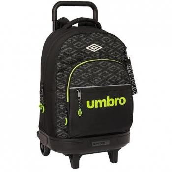 Mochila Grande con Carro Extraíble Safta Umbro Lima - Mochila Escolar con Ruedas, Diseño Único y Licencia Oficial, Asas Ajustables, Espalda Ergonómica, Dimensiones 33x