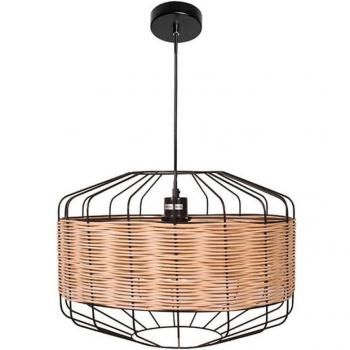 Lámpara de Techo Solange Lumit 60W Mimbre Natural/Marrón Ø45x182 cm