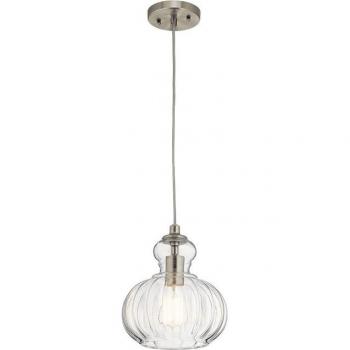 Lámpara colgante Riviera de níquel cepillado, 25,5 cm, E27