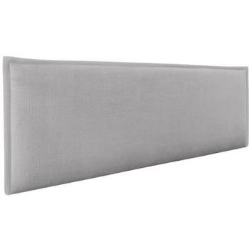 Cabecero Tapizado de Lino Natural Liso con Ribete Gris Claro 145cm para Camas 120/135/140 - Dhome