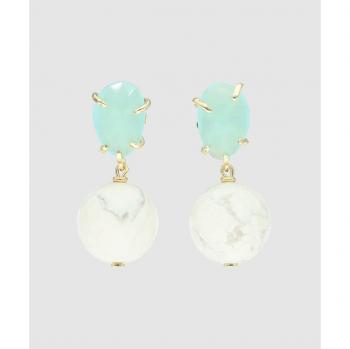 Pendiente Gems de aguamarina y turquesa blanca