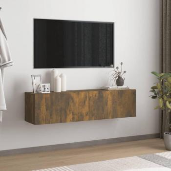 Mueble pared TV madera contrachapada 120x30x30 cm roble ahumado vidaXL