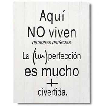 Cuadro de Madera Impreso PERSONAS PERFECTAS 45x60-Blanco y negro-Unica
