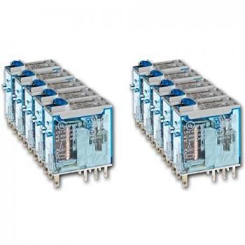 Finder 46.52.9.024.0040 - Switching relay DC 24V 8A, Industrial mini-relay with Faston connections, Plug-in relay with 2 change-overs