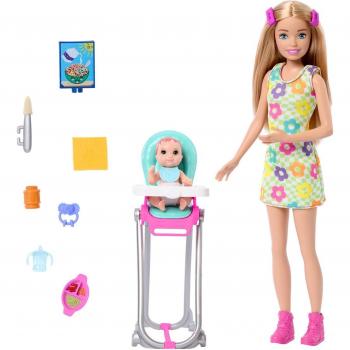 Barbie - Muñeca Barbie Skipper Niñera con trona