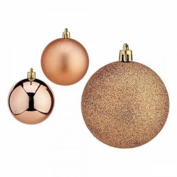 Set de Bolas de Navidad Cobre Plástico Ø 7 Cm (12 Unidades) - Toque Elegante