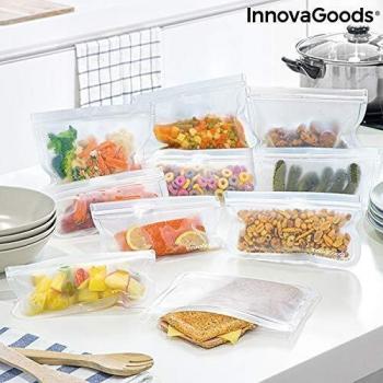 InnovaGoods Set Reutilizables para Alimentos Freco 10 Piezas, 5 Bolsas de 21,5 x 12 cm y 5 Bolsas de 21,5 x 18 cm