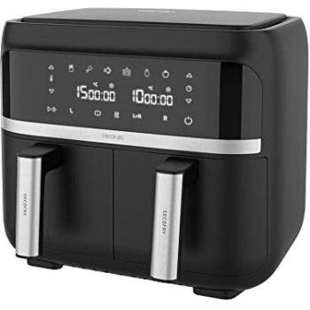 Cecotec Freidora sin Aceite 9 L de Aire Caliente Cecofry Advance Double. 2850 W, Dietética, Compacta y Digital, 2 Cestillos con Temperatura dual y Tecnología PerfectCook, Temporizador