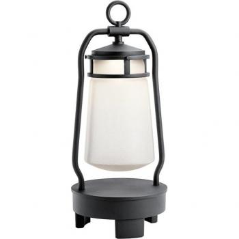 Linterna de jardín Bluetooth negra texturizada de 19 con altavoz portátil y enchufe del Reino Unido