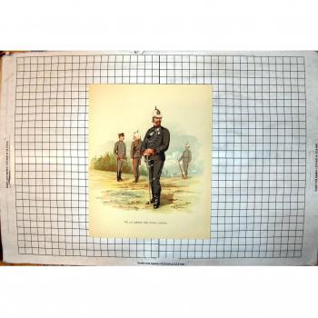 Impresión Antigua de Propio Retrato C1889 de Canadá H. Bunnett Colour de los Rifles de las 2das Reinas