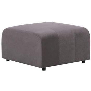 Otomana moderna de terciopelo gris oscuro Falsterbo - reposapiés y puf asiento
