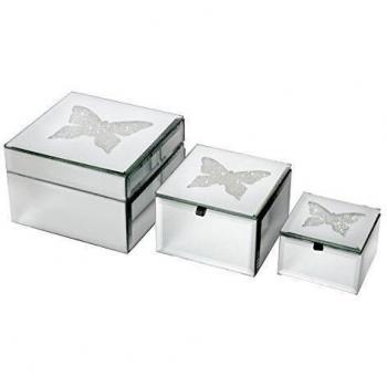 Juego de 3 cajas de almacenaje de cristal antidestellos unbespielt gaalaxy de regalo