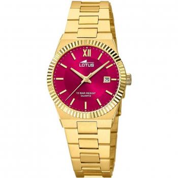 Reloj Lotus Freedom 18840/2 para Mujer, Esfera Burdeos, Caja de Acero Inoxidable 316L Dorado