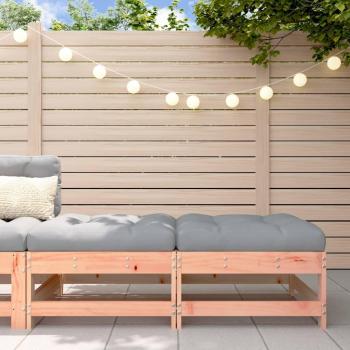 Taburetes de jardín con cojines 2 uds madera abeto de Douglas Marrón
