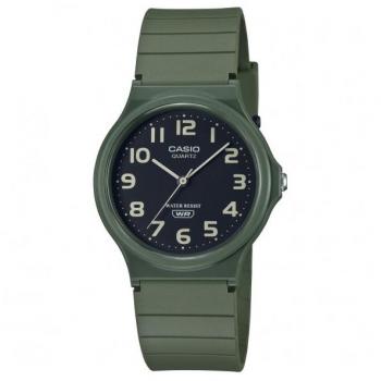 Casio Standard Analog Quartz Men's Watch with Black Dial and Green Plastic Case MQ-24UC-3BEF