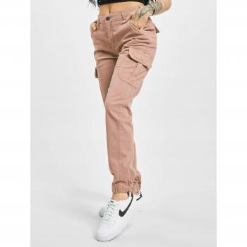 Urban Classics Women's High Waist Cargo Pants in Duskrose