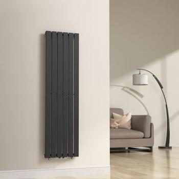 Radiador de Panel Monocapa Plano de Acero 160x45 cm - Negro, 790W
