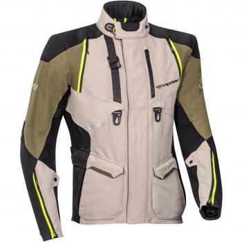 Ixon Eddas Chaqueta textil de motocicleta Beige-Marrón-Negro y Negro-Verde (L)