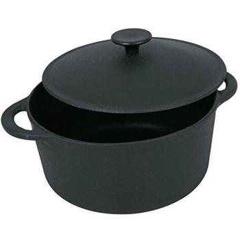 Tradifonte Cocotte Redonda De Hierro Fundido Esmaltada Negra Ø 26 Cm, 5 L
