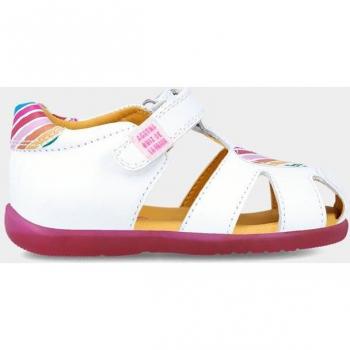 Sandalias cerradas de piel blanca para bebé niña Agatha Ruiz de la Prada