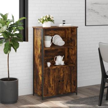 Aparador alto de madera multicapa de roble ahumado 62x32x103,5 cm