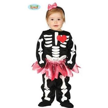 Disfraz de Bebé Esqueleto con Tutú Rosa Talla 12-24 Meses para Halloween - Guirca