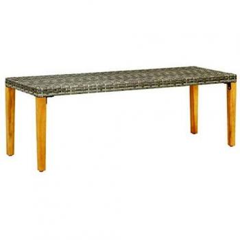vidaXL Garden Bench 80 cm Poly Rattan Grey