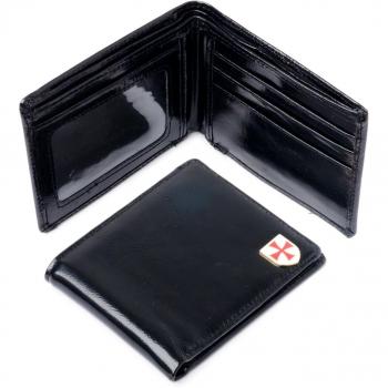Cartera de piel de alta calidad suave Real caballeros templarios masónico