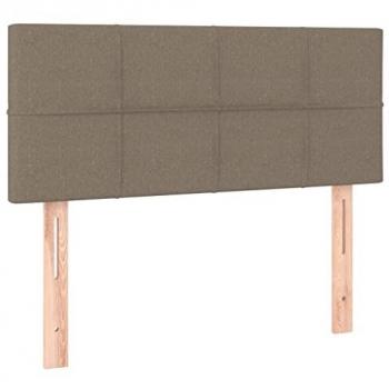 Cabecero con LED de tela gris taupe 90x5x78/88 cm