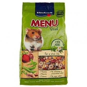 Vitakraft - Menú Premium Vital para Hámsters con Mezcla de Semillas, Frutos Secos y Vegetales, Alimento Principal - 1 kg