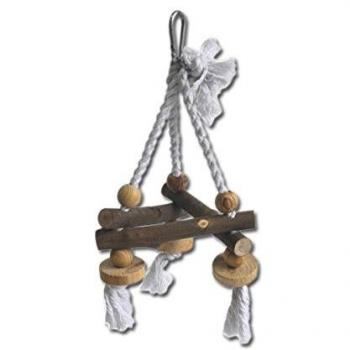 Nayeco Natural Bird Toy Rope Swing and Wood Large